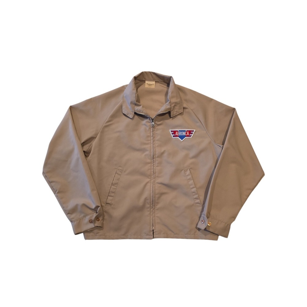 Aeronca Aircraft Jacket L Auburn Sportswear Made USA Aviation Patch Lightweight